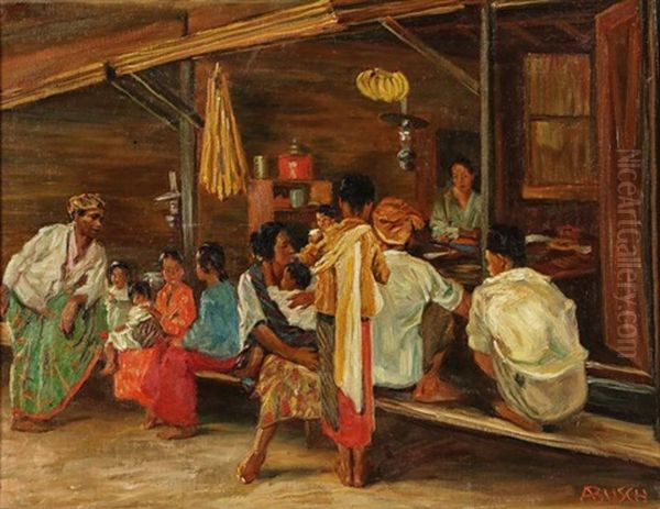 Javanesische Familien Oil Painting by Arnold Busch