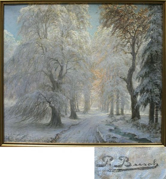 Winter Forest Oil Painting by Peter Johan Valdemar Busch