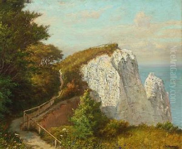 View Of Moens Klint Oil Painting by Peter Johan Valdemar Busch