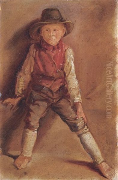 Bayerischer Bub Oil Painting by Wilhelm Busch