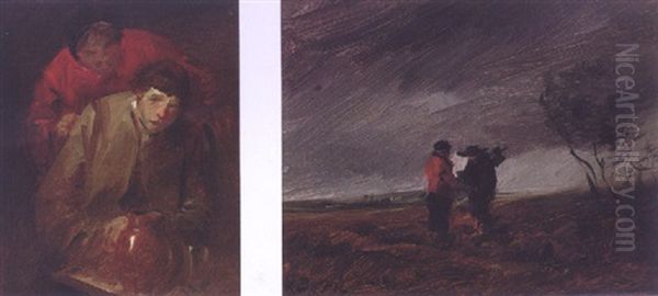 The Two Travellers And The Drunkards Oil Painting by Wilhelm Busch