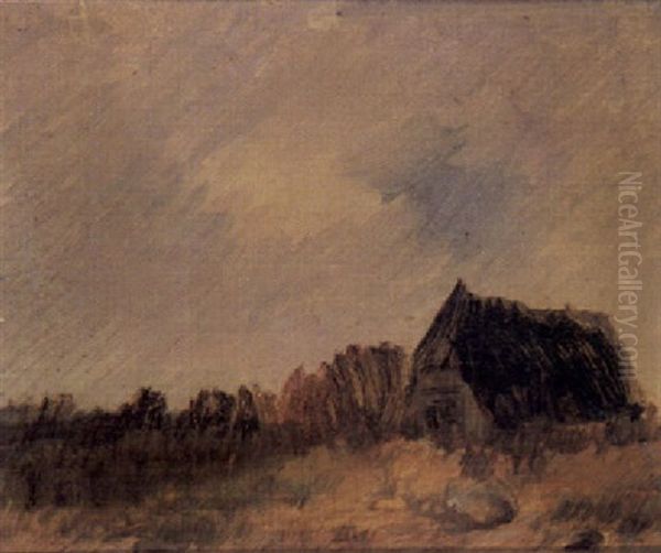 Hutte In Moorlandschaft Oil Painting by Wilhelm Busch