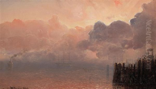 Morning Fog On The Bay Oil Painting by Norton Bush