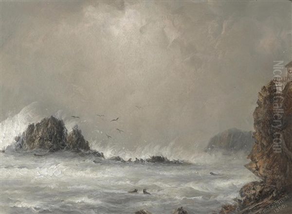 Seal Rock And The Cliff House Oil Painting by Norton Bush