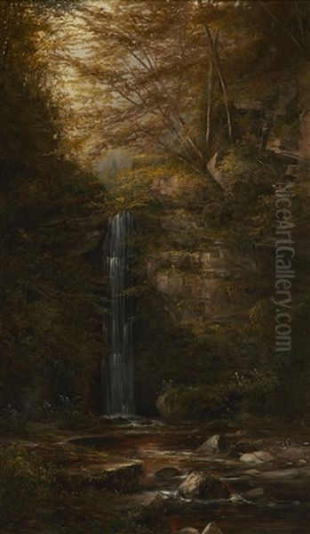 Madrone Falls Of Milliken Creek (six Rivers National Forest, California) Oil Painting by Norton Bush