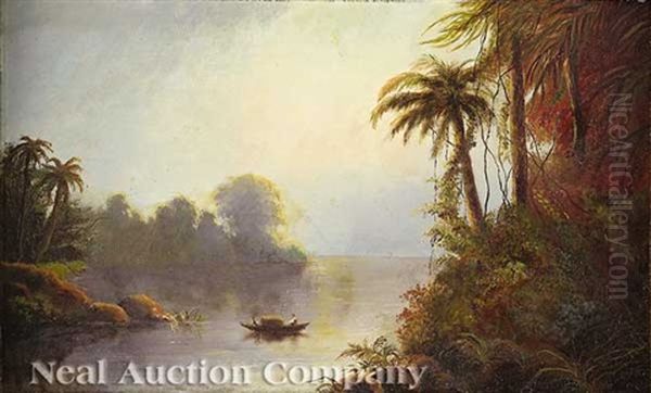 Tropical Lagoon, South America Oil Painting by Norton Bush