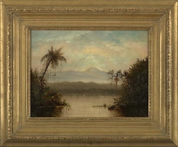 Tropical River Landscape In South America Oil Painting by Norton Bush