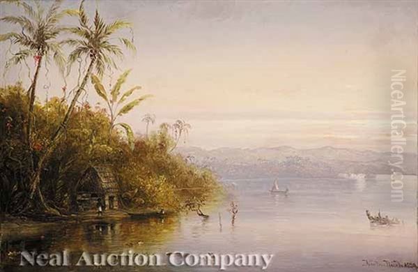 Tropical Sunset Oil Painting by Norton Bush