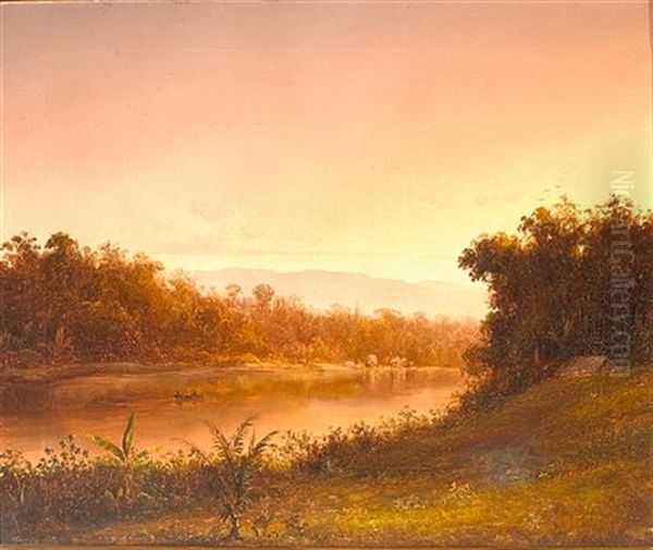 Golden River Oil Painting by Norton Bush