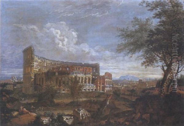 Veduta Del Colosseo Oil Painting by Giovanni Battista Busiri