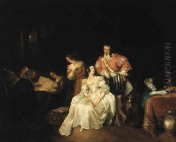 The Marriage Contract Oil Painting by Robert William Buss