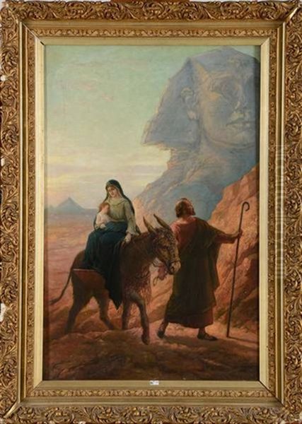 La Fuite En Egypte Oil Painting by Joseph Emmanuel van den Bussche