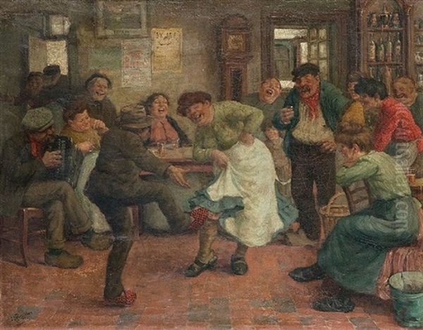 Dancing In The Tavern Oil Painting by Constant (Eugene) de Busschere