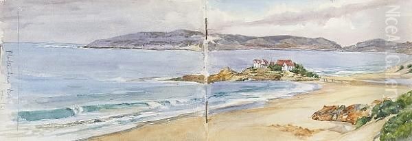 An Extensive View Of Plettenberg Bay, South Africa Oil Painting by Charlotte M. Alston