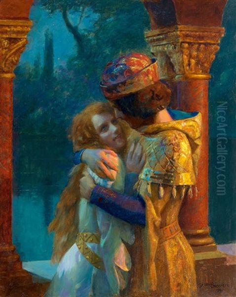 Umarmung In Abendlicht Oil Painting by Gaston Bussiere