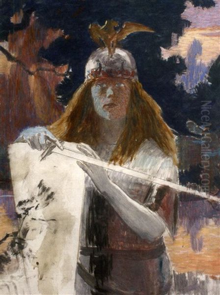 Brunehilde Oil Painting by Gaston Bussiere