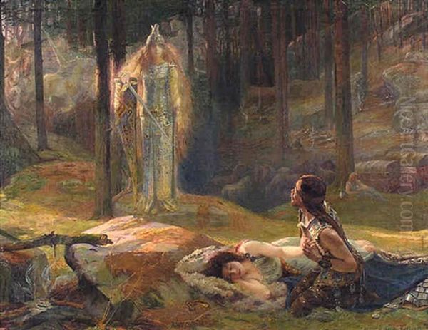 La Revelation, Siegline Et Sigmund Oil Painting by Gaston Bussiere