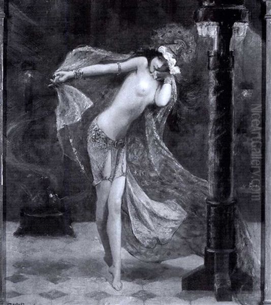 An Oriental Dance Oil Painting by Gaston Bussiere