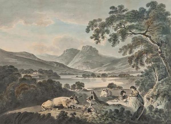 Views In The Lake District Oil Painting by J.W . Alston