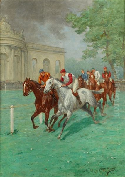 Le Tournant De Chantilly Oil Painting by Georges Louis Charles Busson