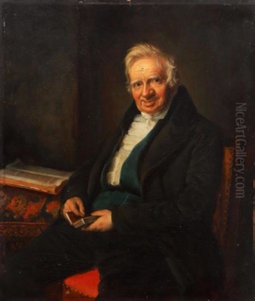 Portrait Presume De Caspar Reinwardt, Naturaliste Neerlandais Oil Painting by Raden Saleh Sarief Bustaman