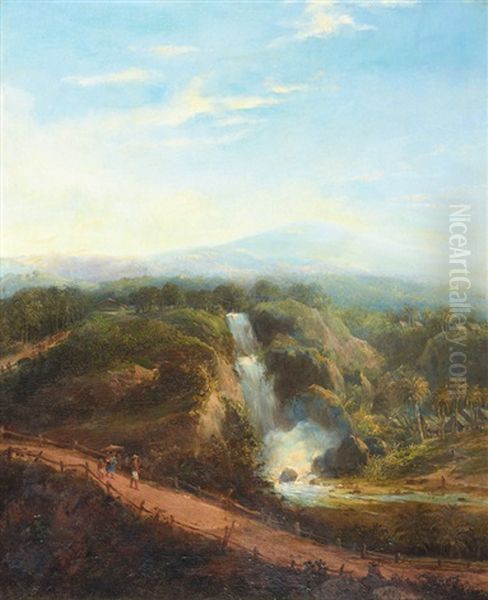 Jalan Di Desa (country Road) Oil Painting by Raden Saleh Sarief Bustaman