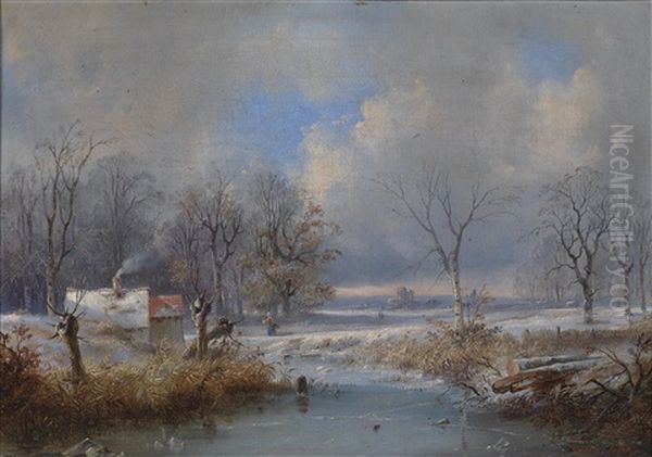 Winterlandschaft Oil Painting by Raden Saleh Sarief Bustaman