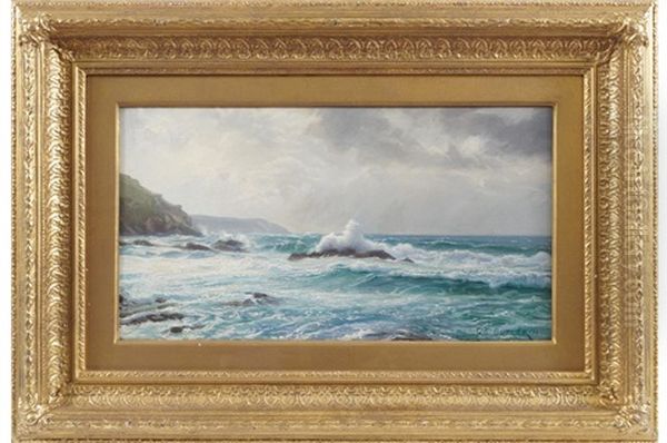 Breaking Waves Oil Painting by Charles Ernest Butler