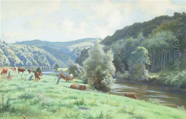 The River Wye And Forest Of Dean Oil Painting by Charles Ernest Butler