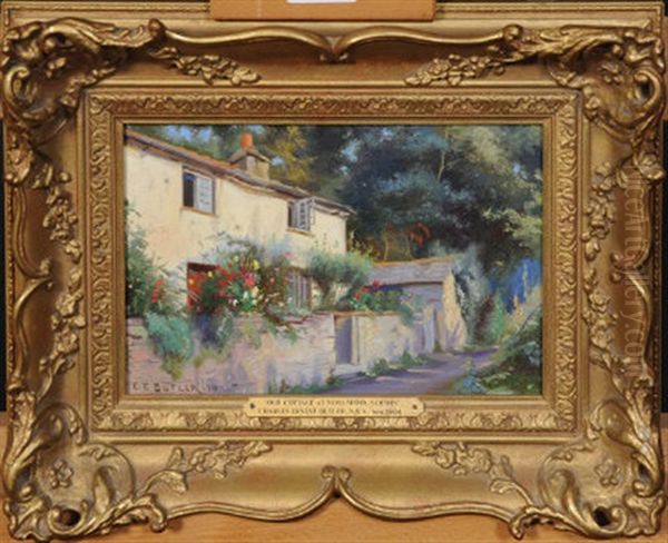 Old Cottage At Noss Mayo, South Devon Oil Painting by Charles Ernest Butler