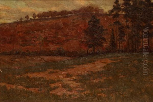 Trees In A Rolling Hills Landscape Oil Painting by Edward Burgess Butler