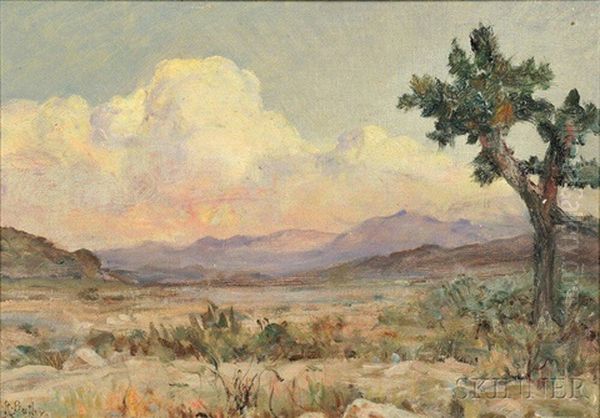 American West Landscape With Tree Oil Painting by Howard Russell Butler