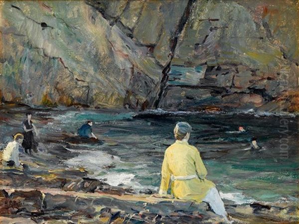 The Yellow Sweater Oil Painting by Howard Russell Butler