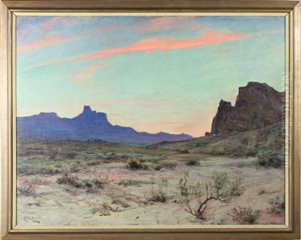 Desert Sunrise Oil Painting by Howard Russell Butler