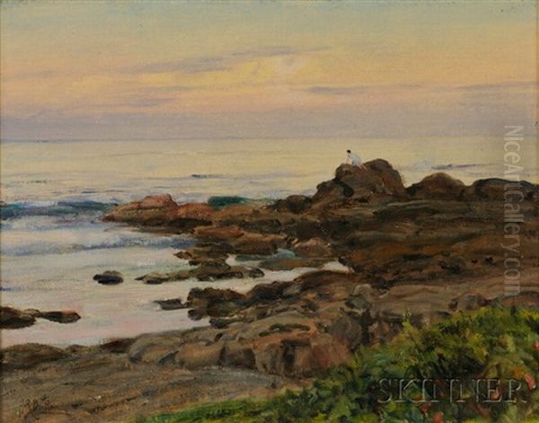 Figure Along The Maine Coastline Oil Painting by Howard Russell Butler