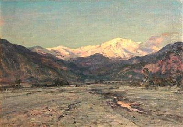 Evening Glow, San Antonio (from San Gabriel Wash) Oil Painting by Howard Russell Butler