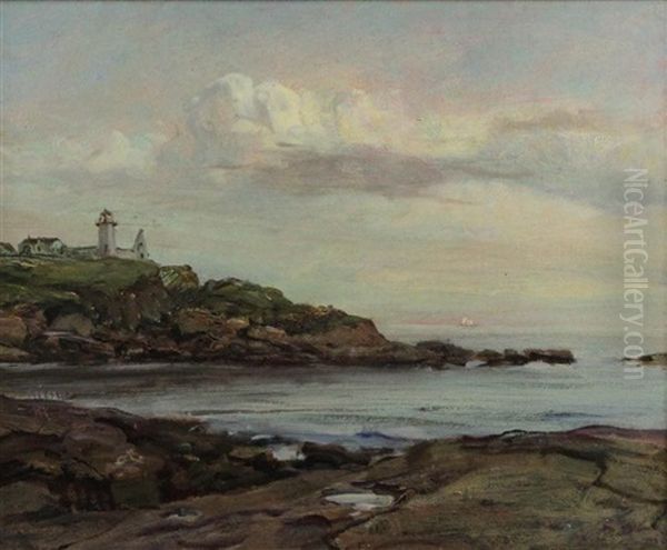 The Nubble Light, Cape Nedlick, Maine Oil Painting by Howard Russell Butler