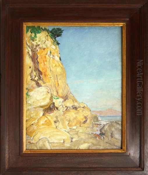 Conglomerate Coast In Sunslight Oil Painting by Howard Russell Butler