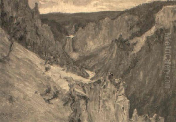 Yellowstone Canyon, Wyoming Oil Painting by Howard Russell Butler