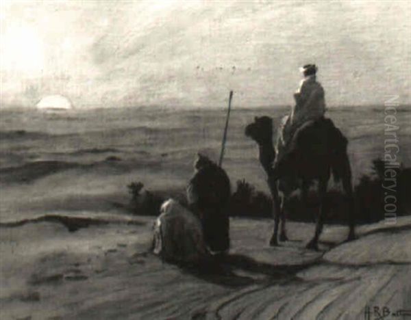 Figures In Desert Oil Painting by Howard Russell Butler