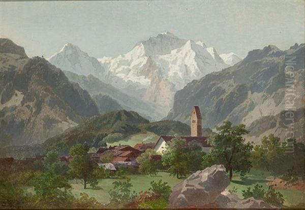 Lauterbrunnen Mit Blick Auf Das Jungfraumassiv Oil Painting by Joseph Nikolaus Butler