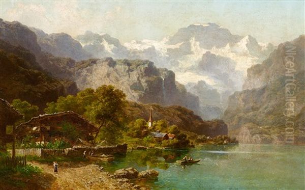 Am Thuner See Oil Painting by Joseph Nikolaus Butler