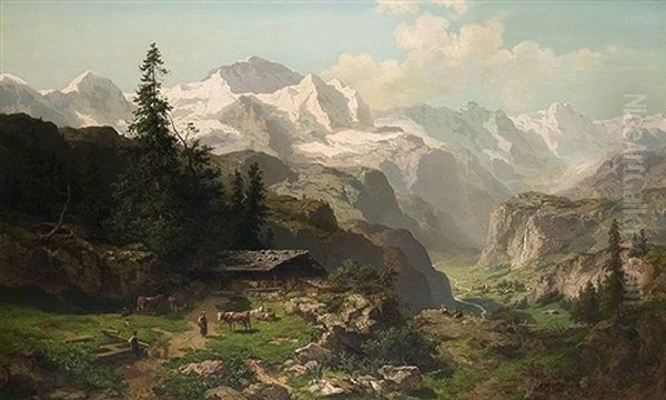 Gibirgstal Oil Painting by Joseph Nikolaus Butler