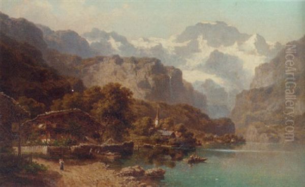 The Jungfrau Mountain Oil Painting by Joseph Nikolaus Butler