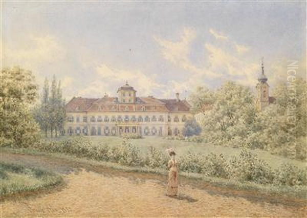 Schloss In Mahren Oil Painting by Franz Alt