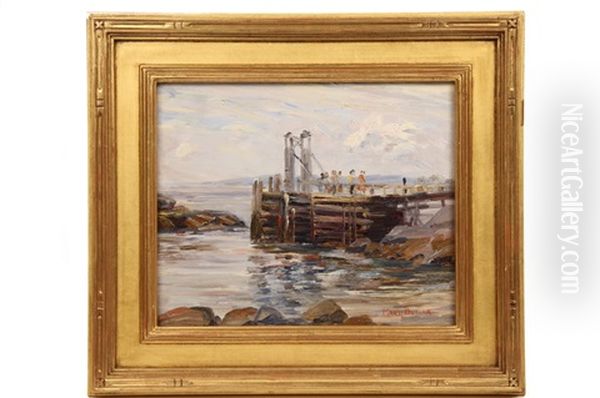 The Old Wharf: Monhegan Oil Painting by Mary Cable Butler