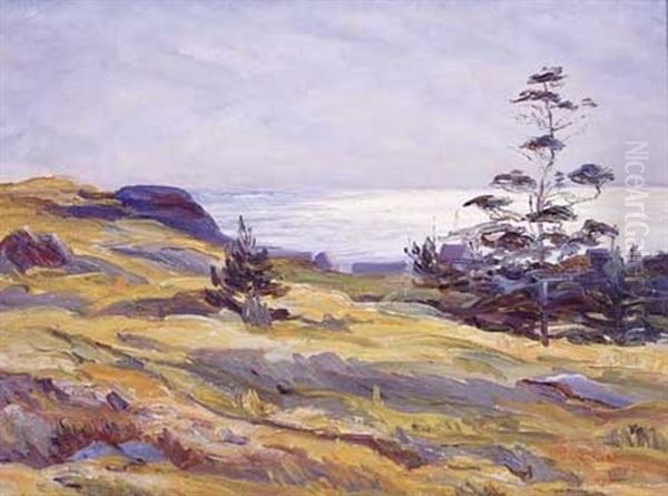 Maine Coastal View Oil Painting by Mary Cable Butler