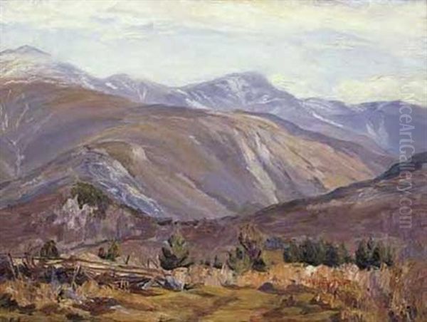 The Franconia Range - White Mountains Oil Painting by Mary Cable Butler