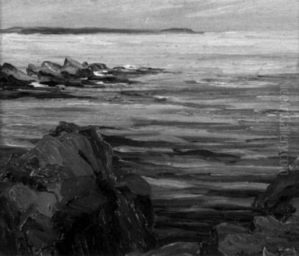 Rocky Coast, Maine Oil Painting by Mary Cable Butler