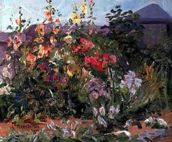 Garden Scene Oil Painting by Mary Cable Butler